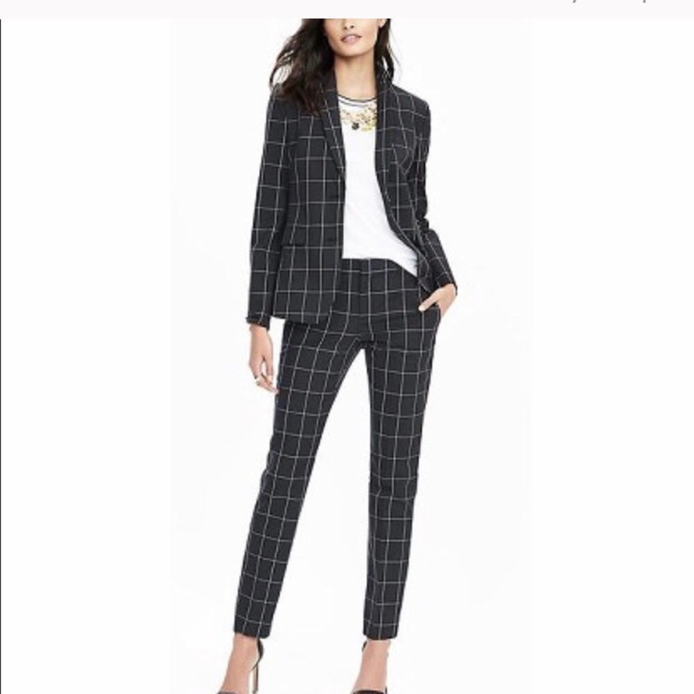Classic Banana Republic WINDOWPANE Pant Suit